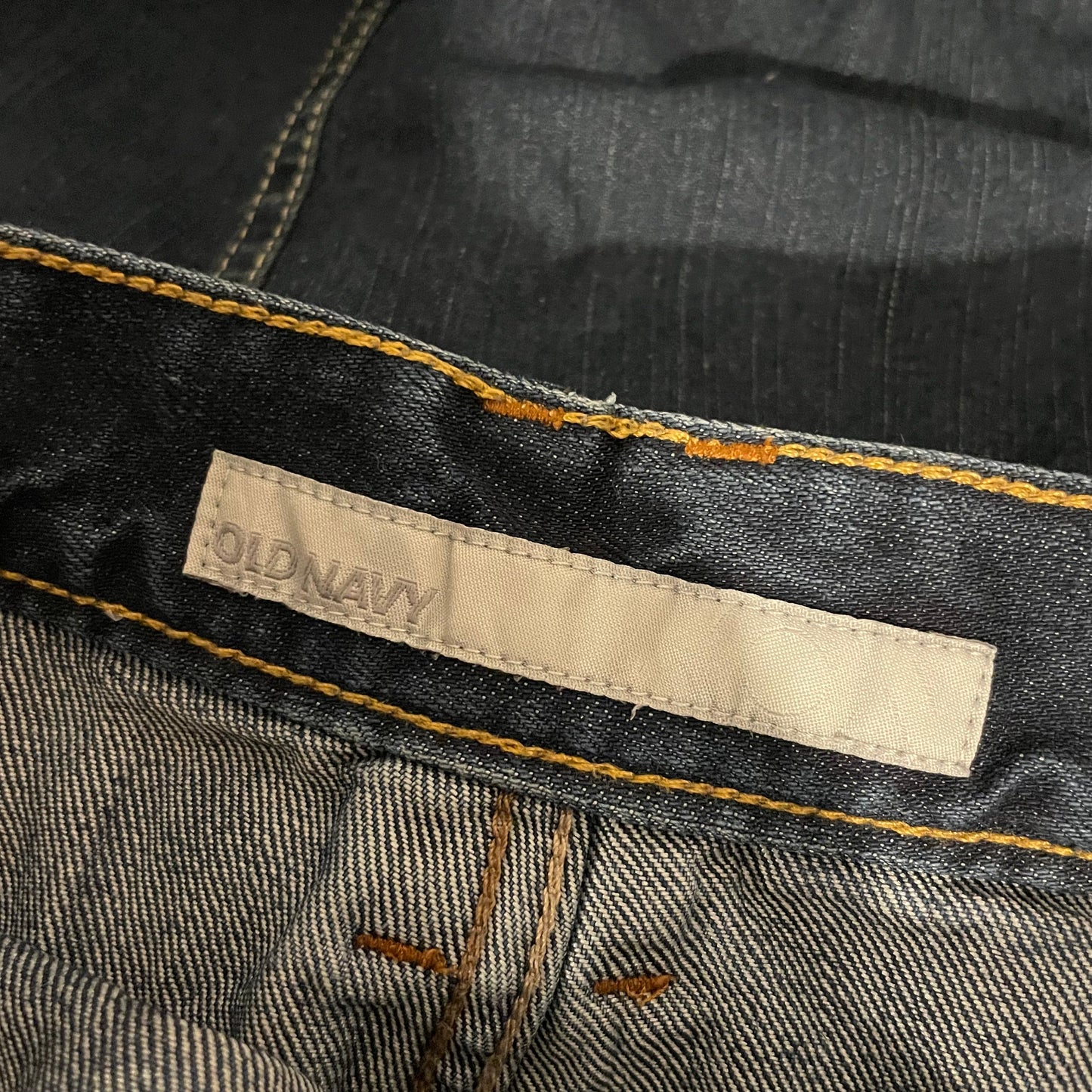 Denim Skirt Mid Length Old Navy Dark Blue Straight Size 12