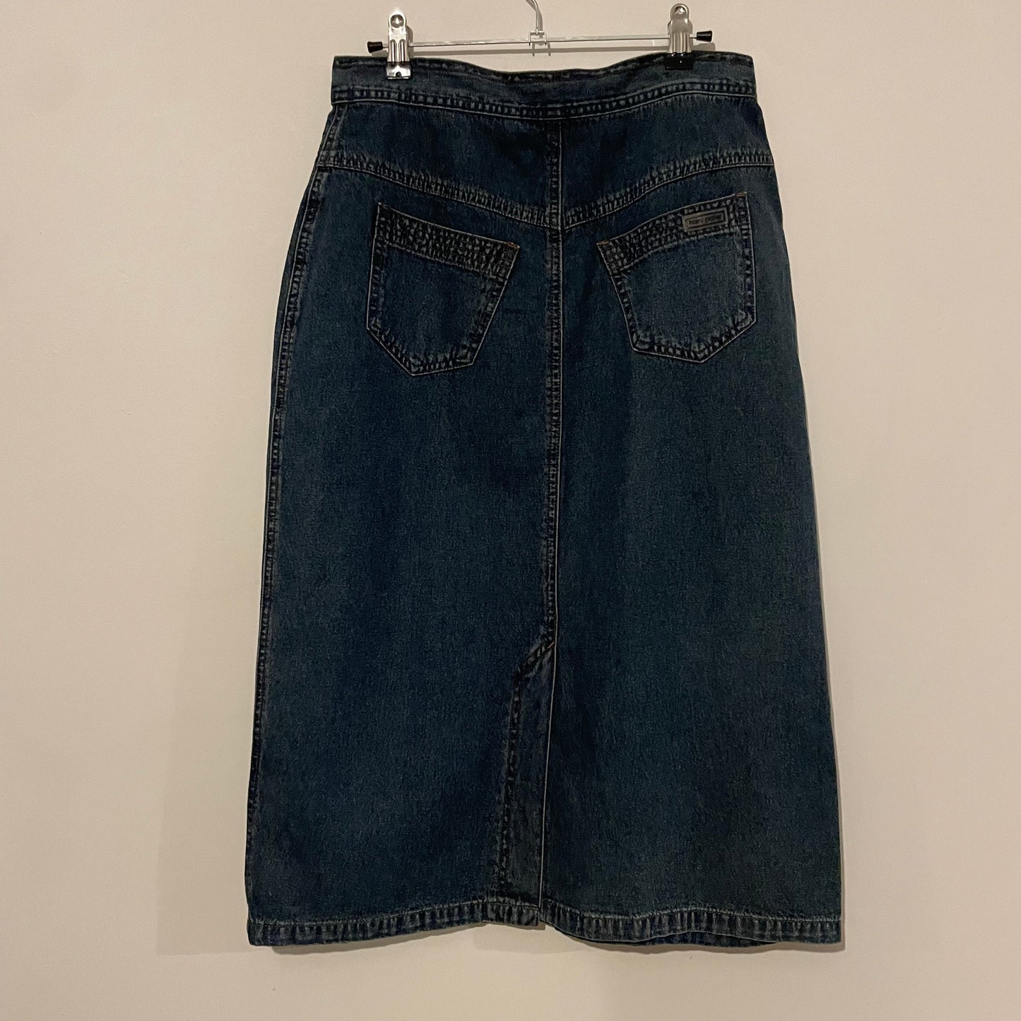 Denim Skirt Maxi Harry Potter Straight Blue Size 12 Vintage Style
