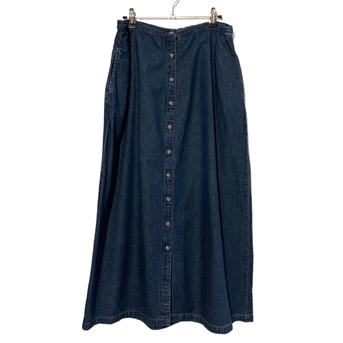 Denim Skirt Maxi Bobbie Brooks Button Elasticated Blue. Size 12