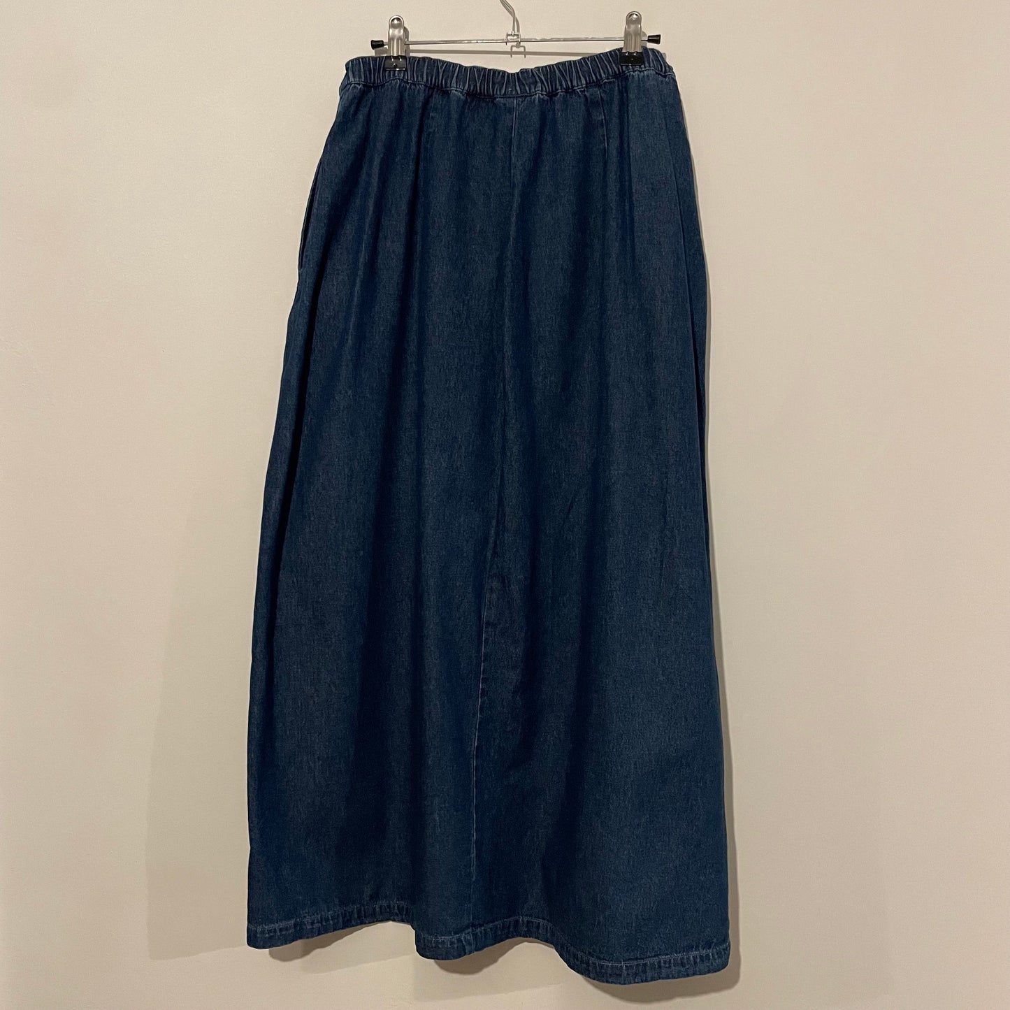 Denim Skirt Maxi Bobbie Brooks Button Elasticated Blue. Size 12
