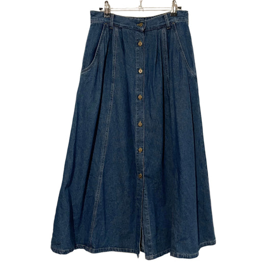 Denim Skirt Maxi Classic Elements Blue Button. Size 10