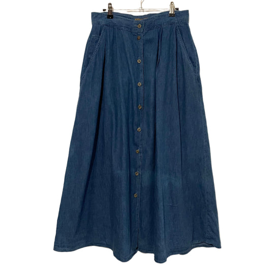 Denim Skirt Maxi Ruff Hewn Blue Button. Size 12