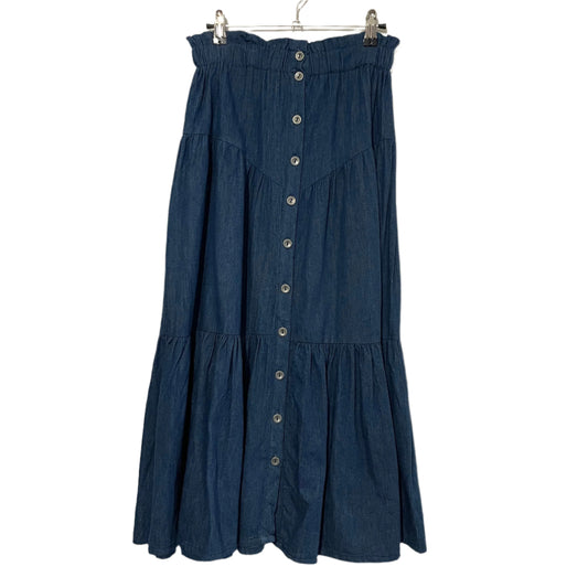Denim Skirt Maxi Unbranded Tiered Blue. Size 8