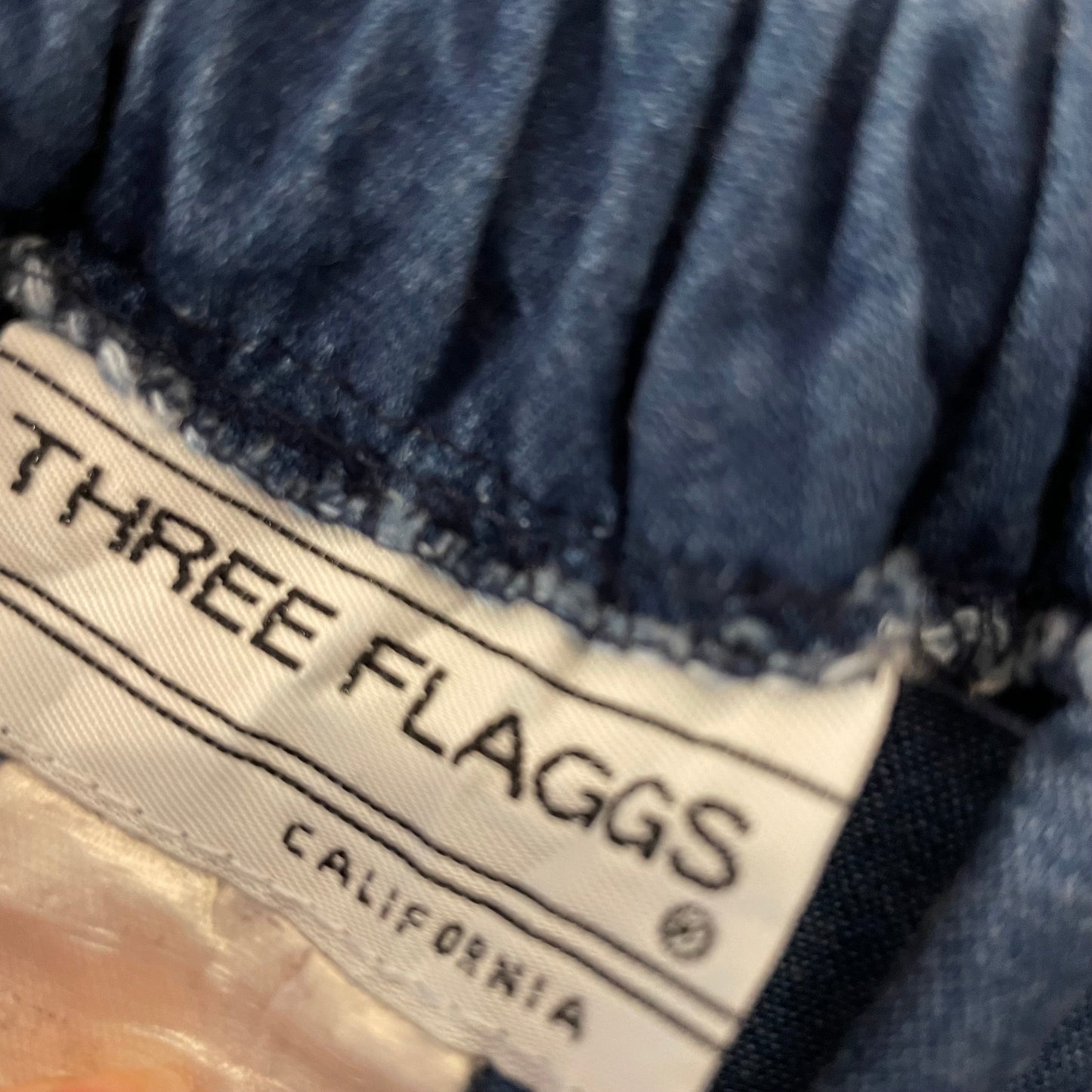 Denim Skirt Maxi Three Flags California Blue Button Size 12 Vintage