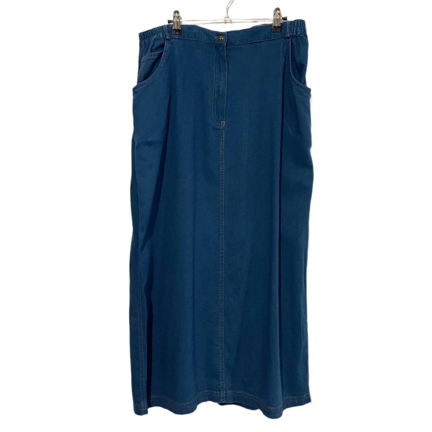 Denim Skirt Mid Length Koret City Blues Flared Size 16 Vintage