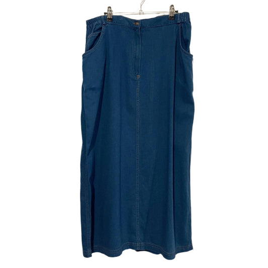Denim Skirt Mid Length Koret City Blues Flared Size 16 Vintage