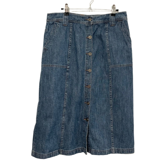 Denim Skirt Mid Length Christopher and Banks Straight Blue Size 12