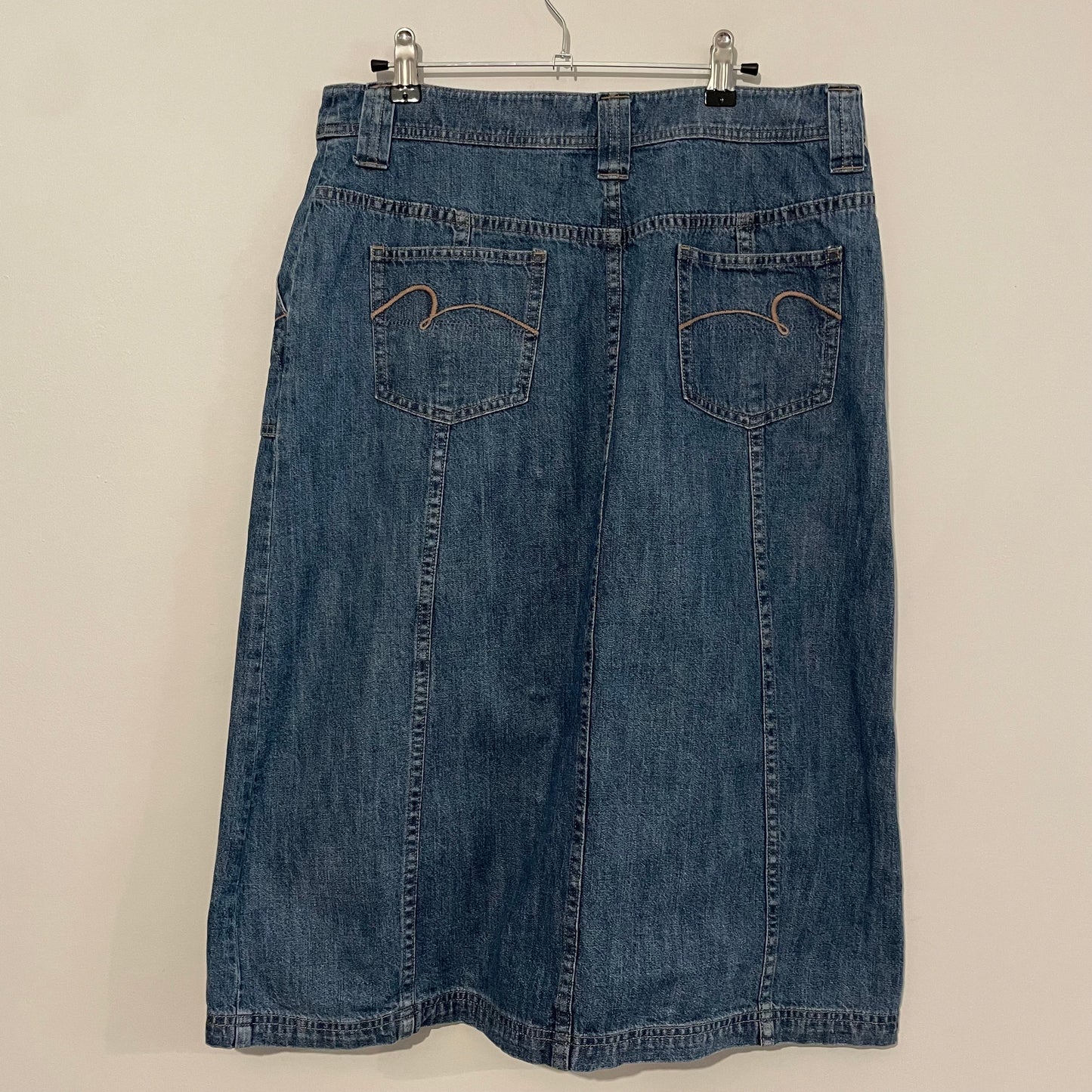 Denim Skirt Mid Length Christopher and Banks Straight Blue Size 12
