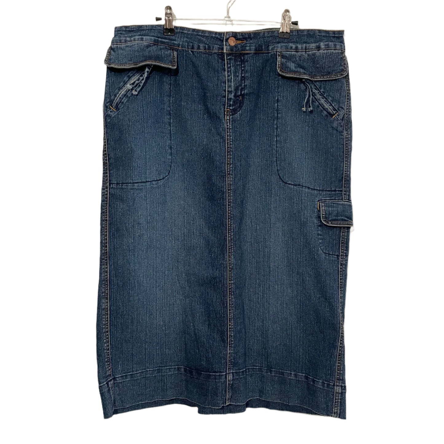 Denim Skirt Mid Length Venezia Straight 100% Cotton Size 16-18