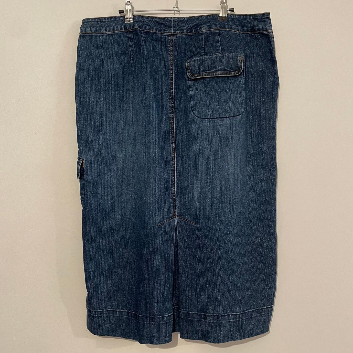 Denim Skirt Mid Length Venezia Straight 100% Cotton Size 16-18