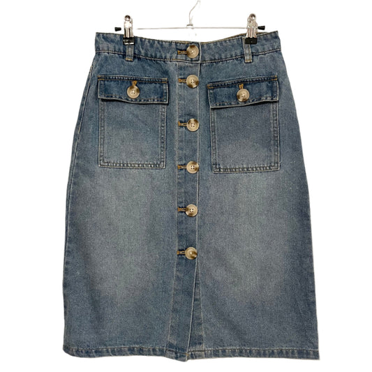 Denim Skirt Mid Length Jeanswest Straight Blue Size 8 Vintage