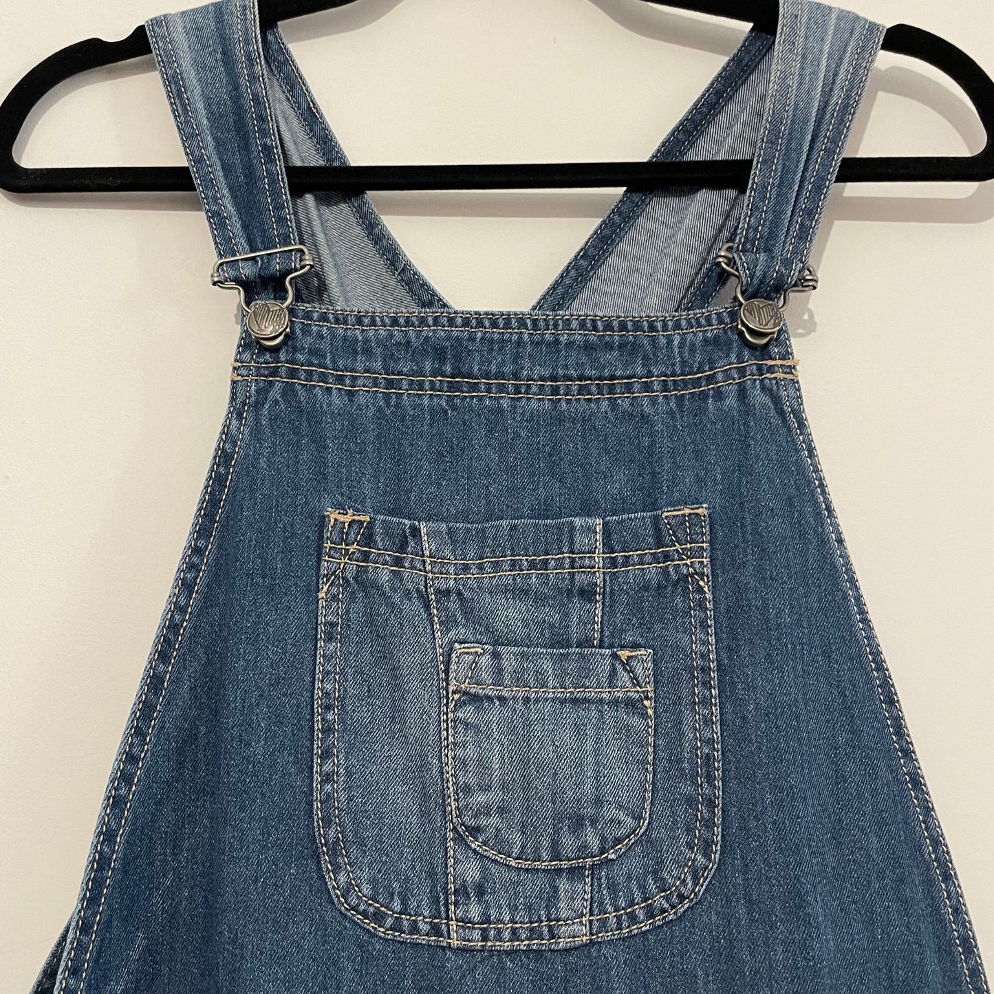 Denim Pinafore Dungaree Dress Yigga Mid Blue for Retro Style
