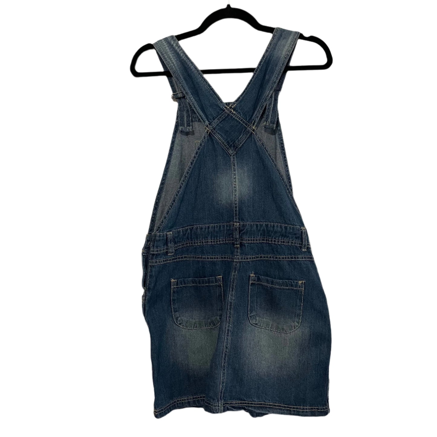 Denim Pinafore Dungaree Dress Yigga Mid Blue for Retro Style