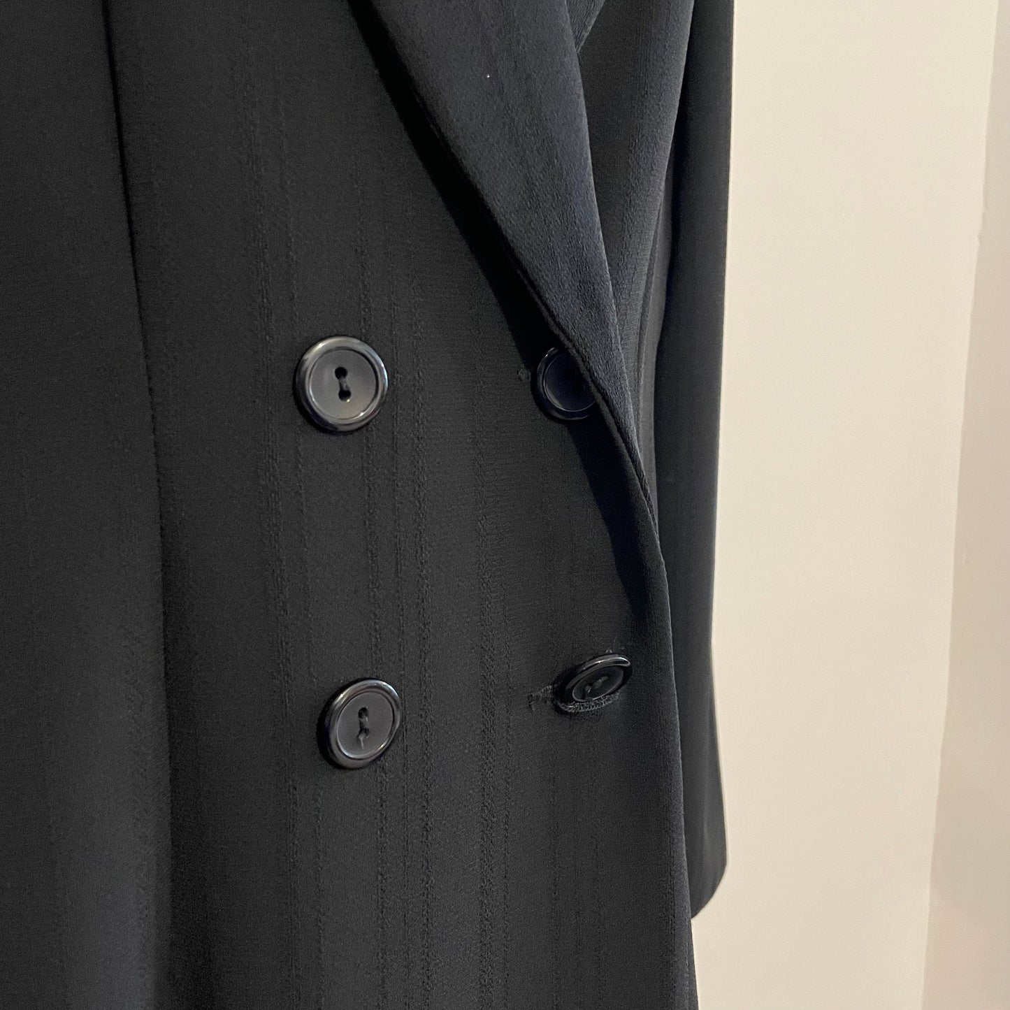 Vintage Black Double Breasted Stripe Blazer Jacket
