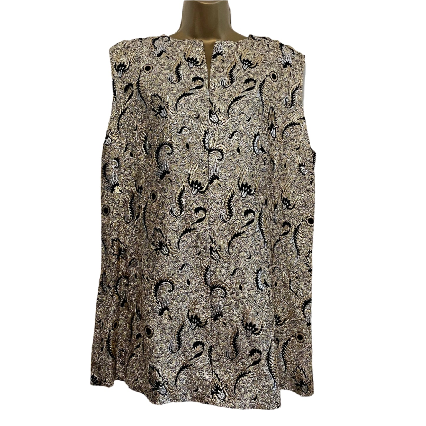 Dress Vintage Gold and Black Sparkly Shift Mini Dress