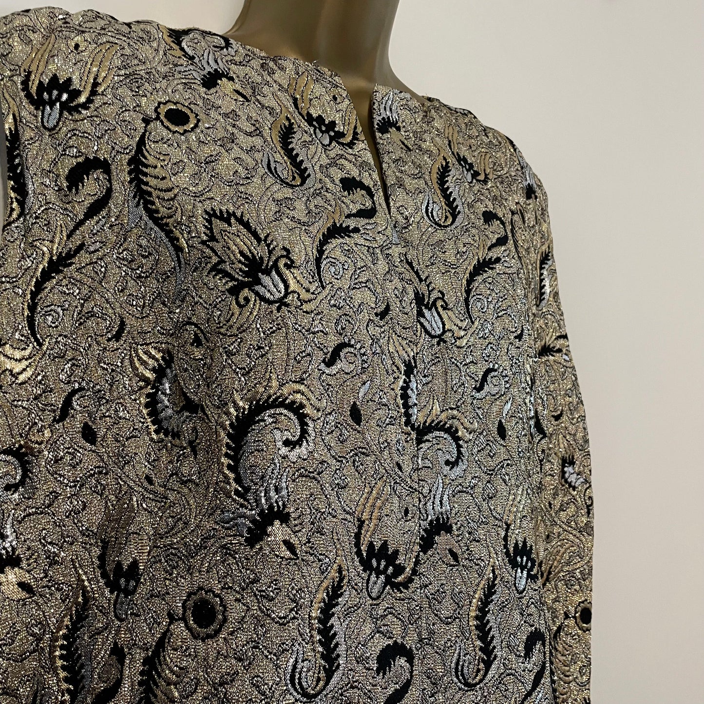 Dress Vintage Gold and Black Sparkly Shift Mini Dress