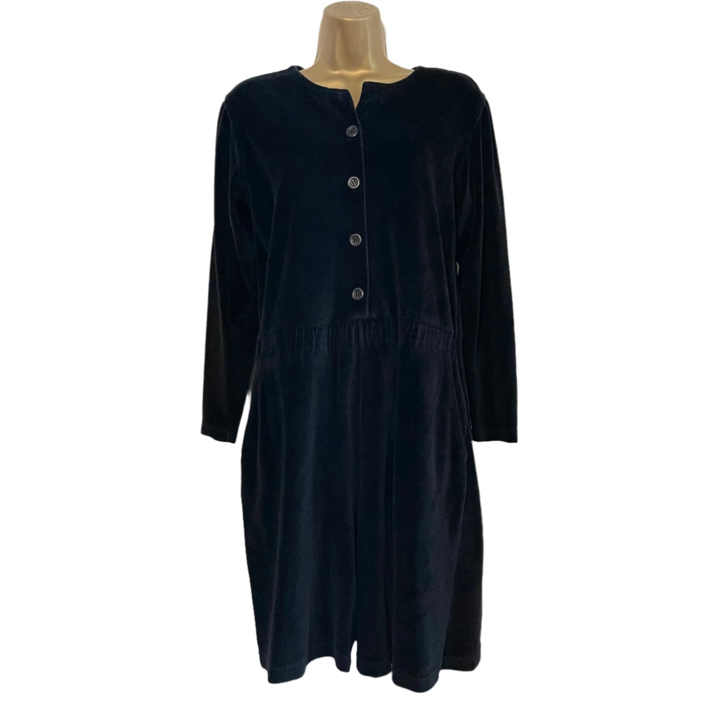 Vintage Liz Claiborne Black Velvet Long Sleeve Playsuit