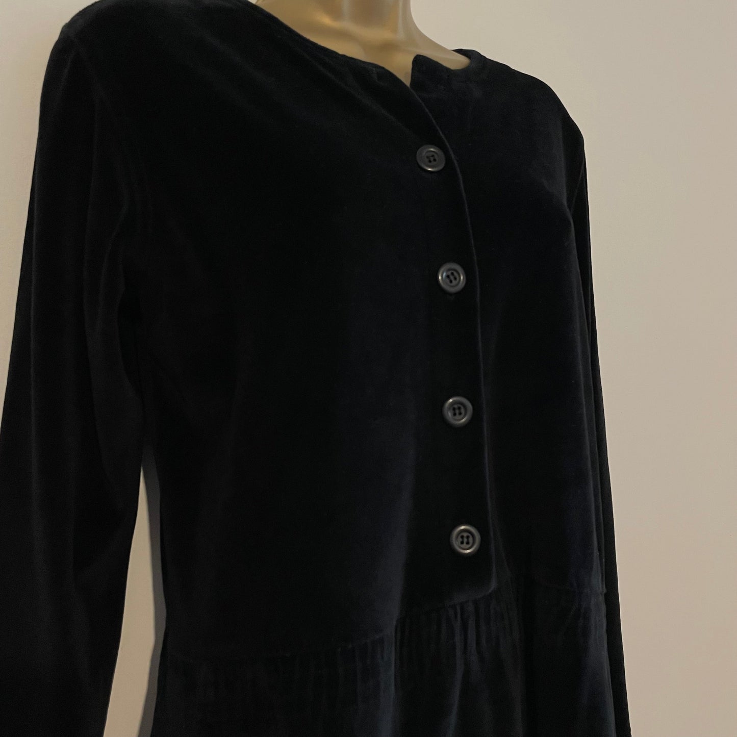 Vintage Liz Claiborne Black Velvet Long Sleeve Playsuit