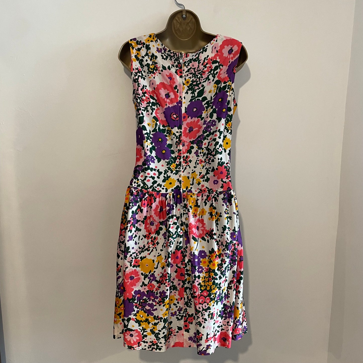Dress Vintage Dicel White Floral Sleeveless Patterned Dress