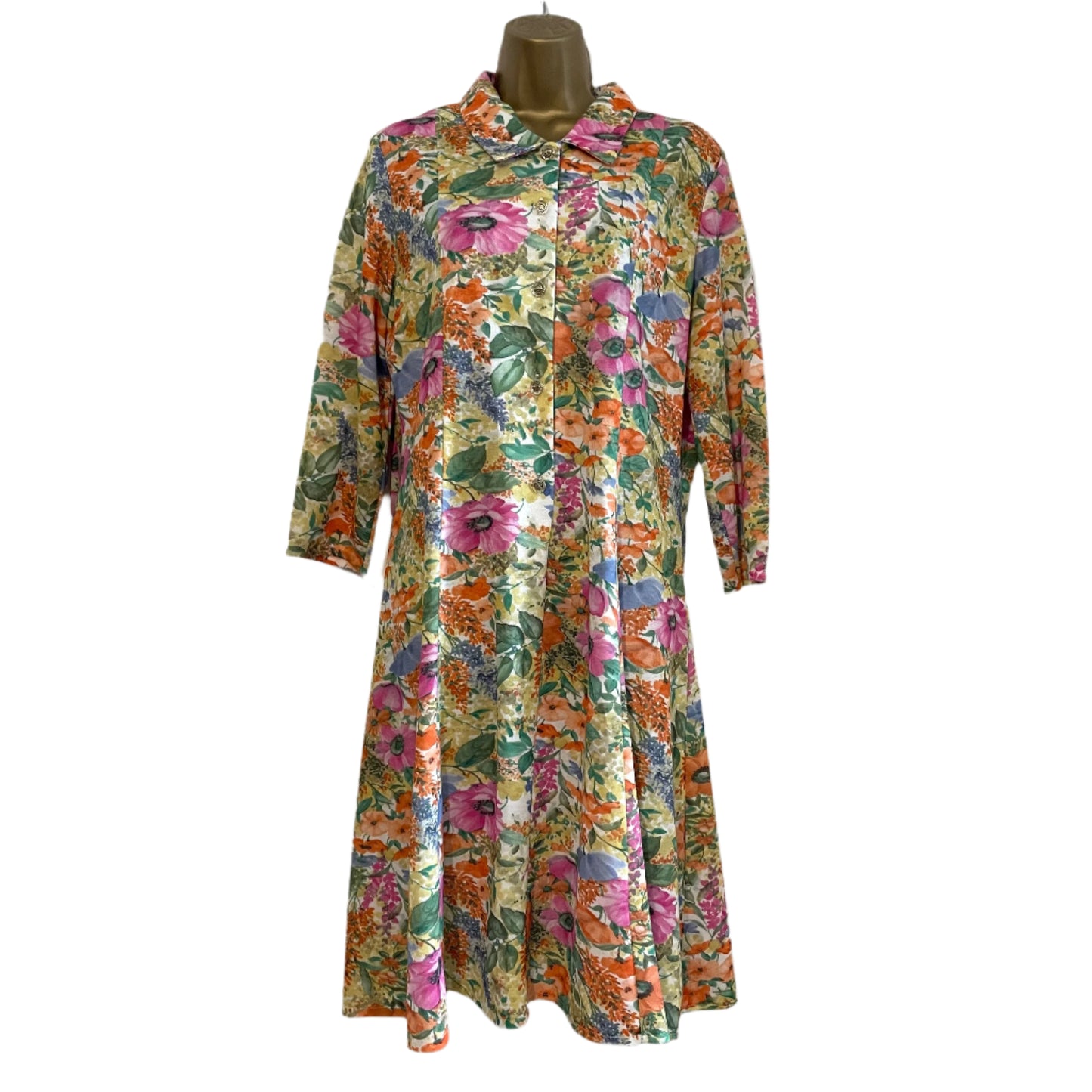 Vintage Deenie Dress 100% Polyester Multicoloured Floral Maxi