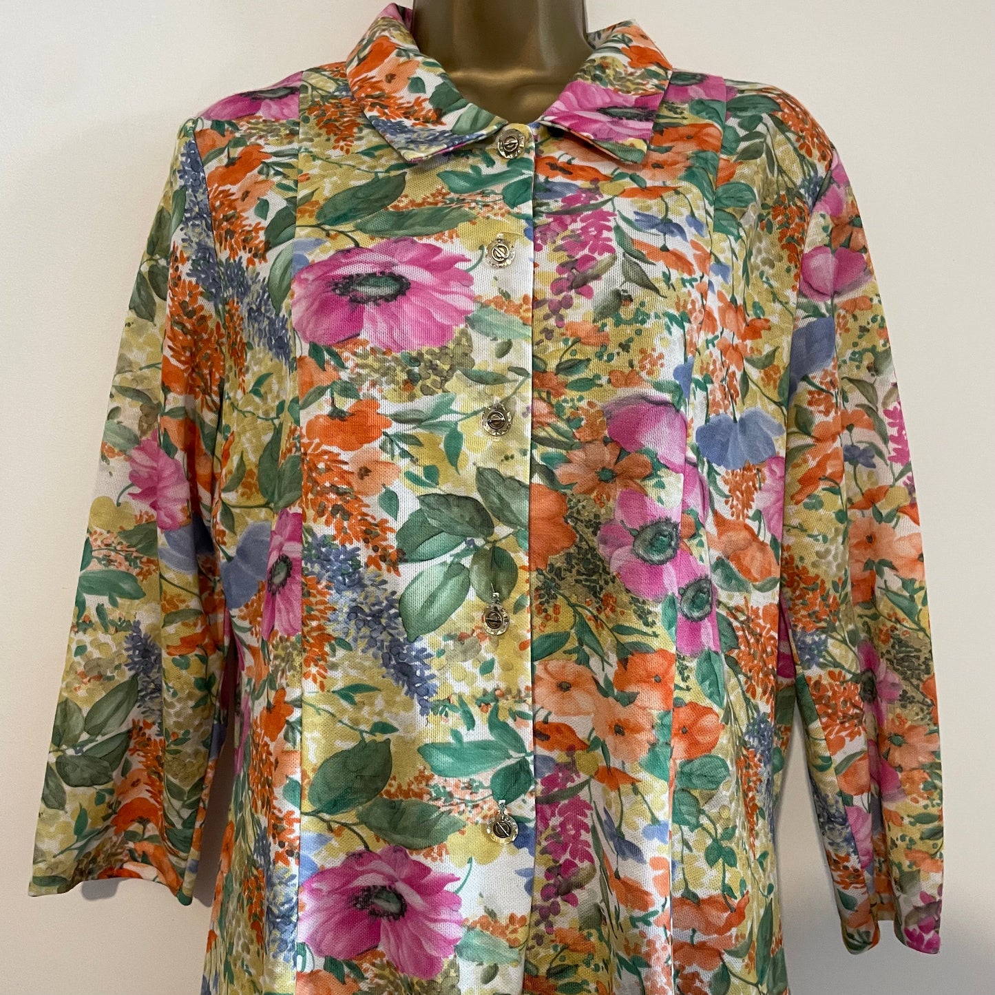 Vintage Deenie Dress 100% Polyester Multicoloured Floral Maxi