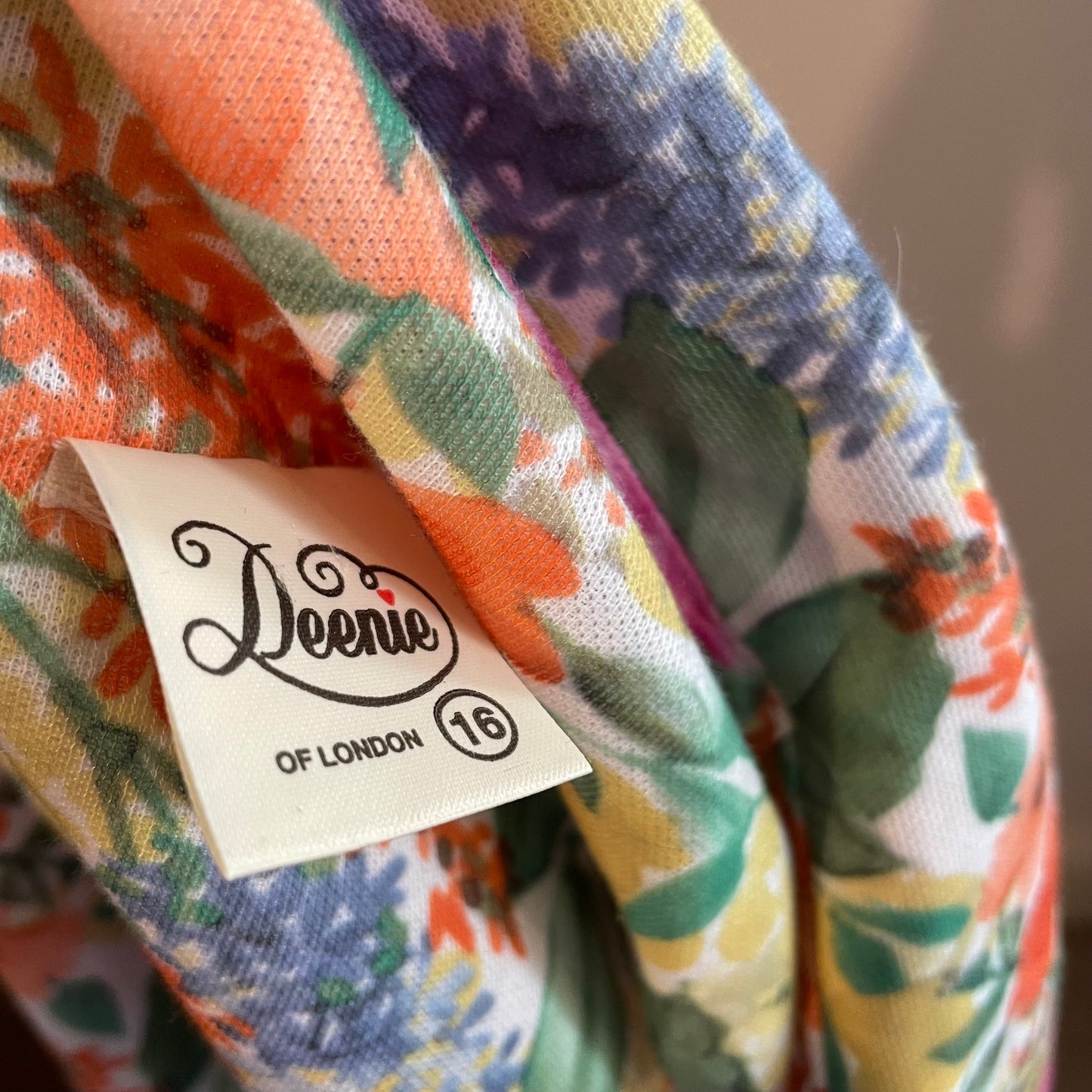 Vintage Deenie Dress 100% Polyester Multicoloured Floral Maxi