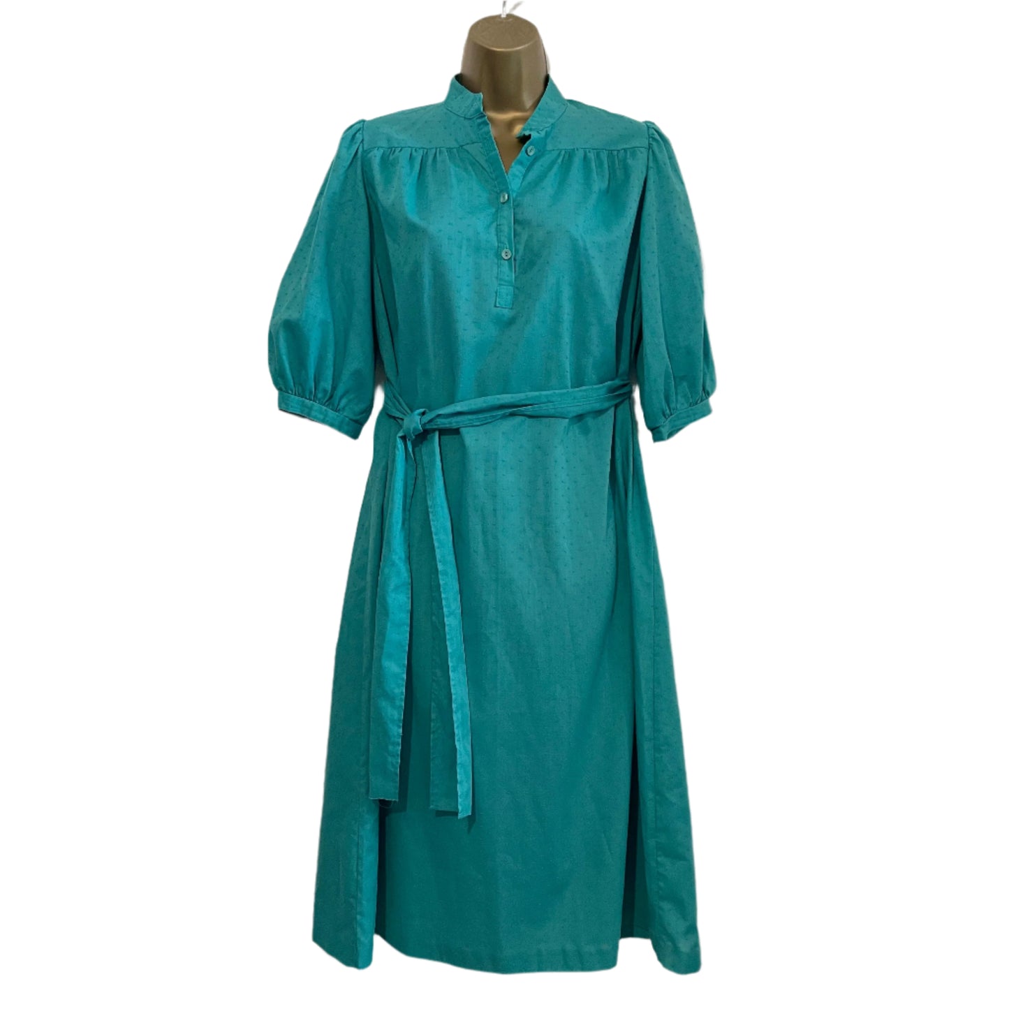Dress St Michael Shirt Dress with Tie Waist in Turquoise Green