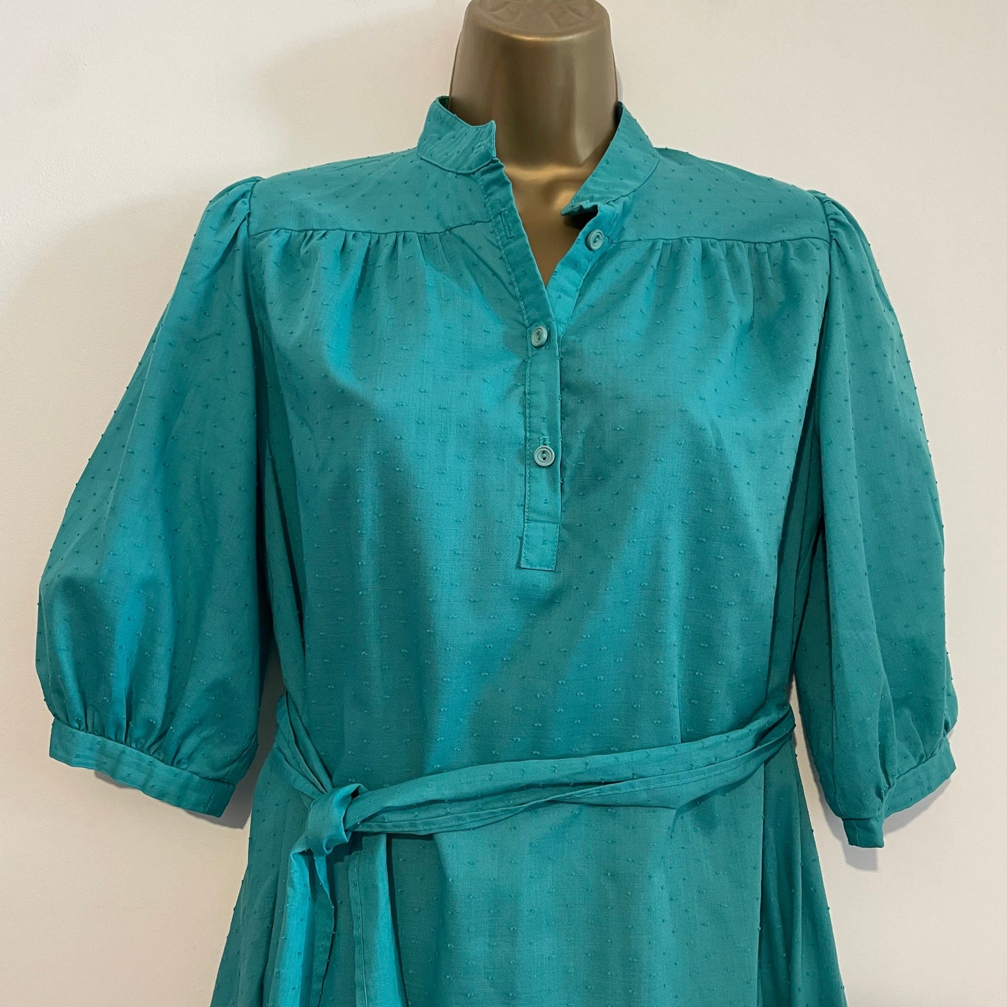 Dress St Michael Shirt Dress with Tie Waist in Turquoise Green