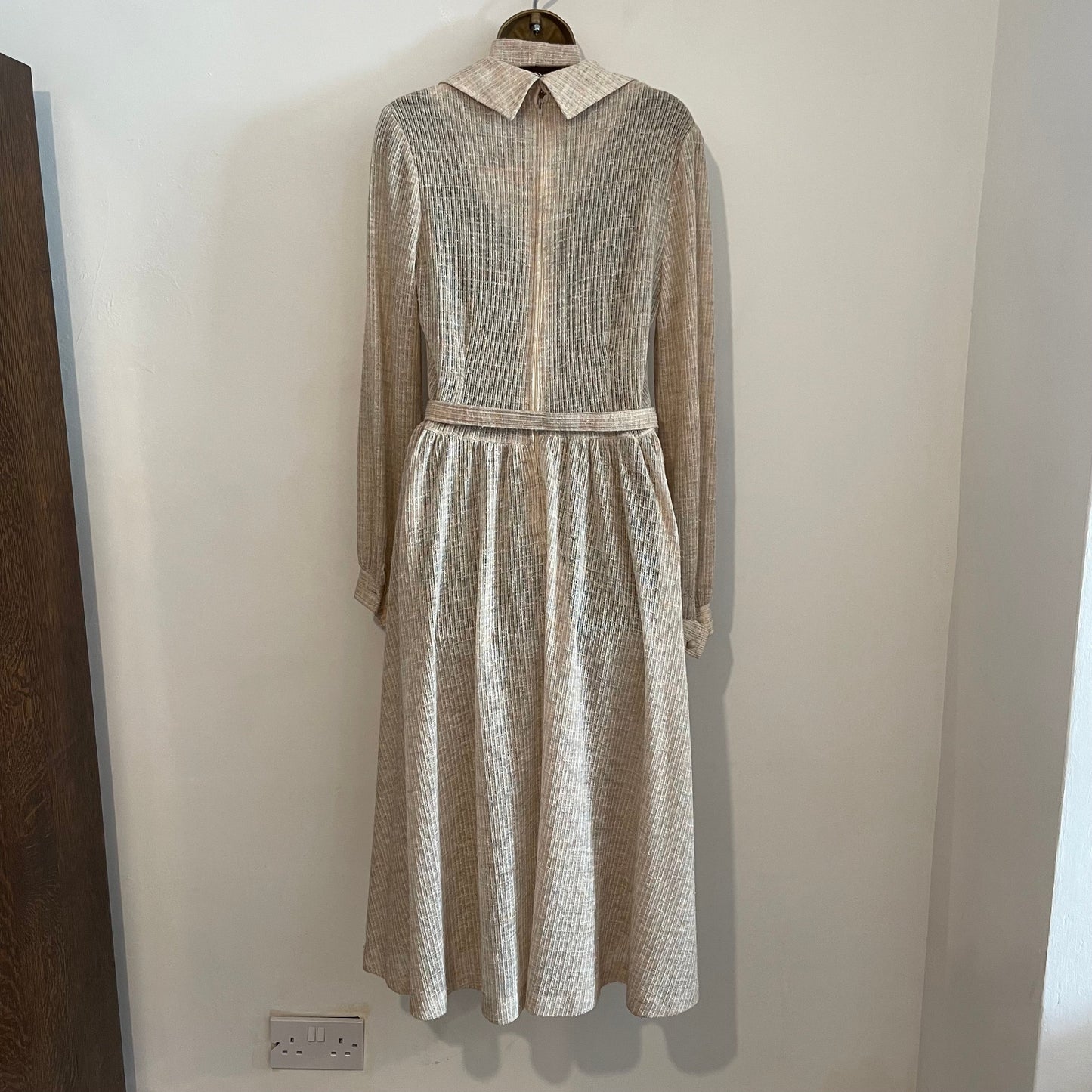 Vintage Beige Knitted Sheer Dress by Nikki Stevens Made in England