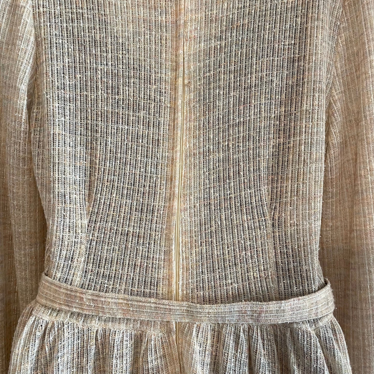 Vintage Beige Knitted Sheer Dress by Nikki Stevens Made in England