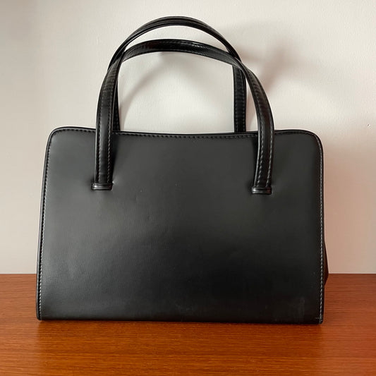 Black MacLaren Kelly Top Handle Handbag Vintage Chic Elegance
