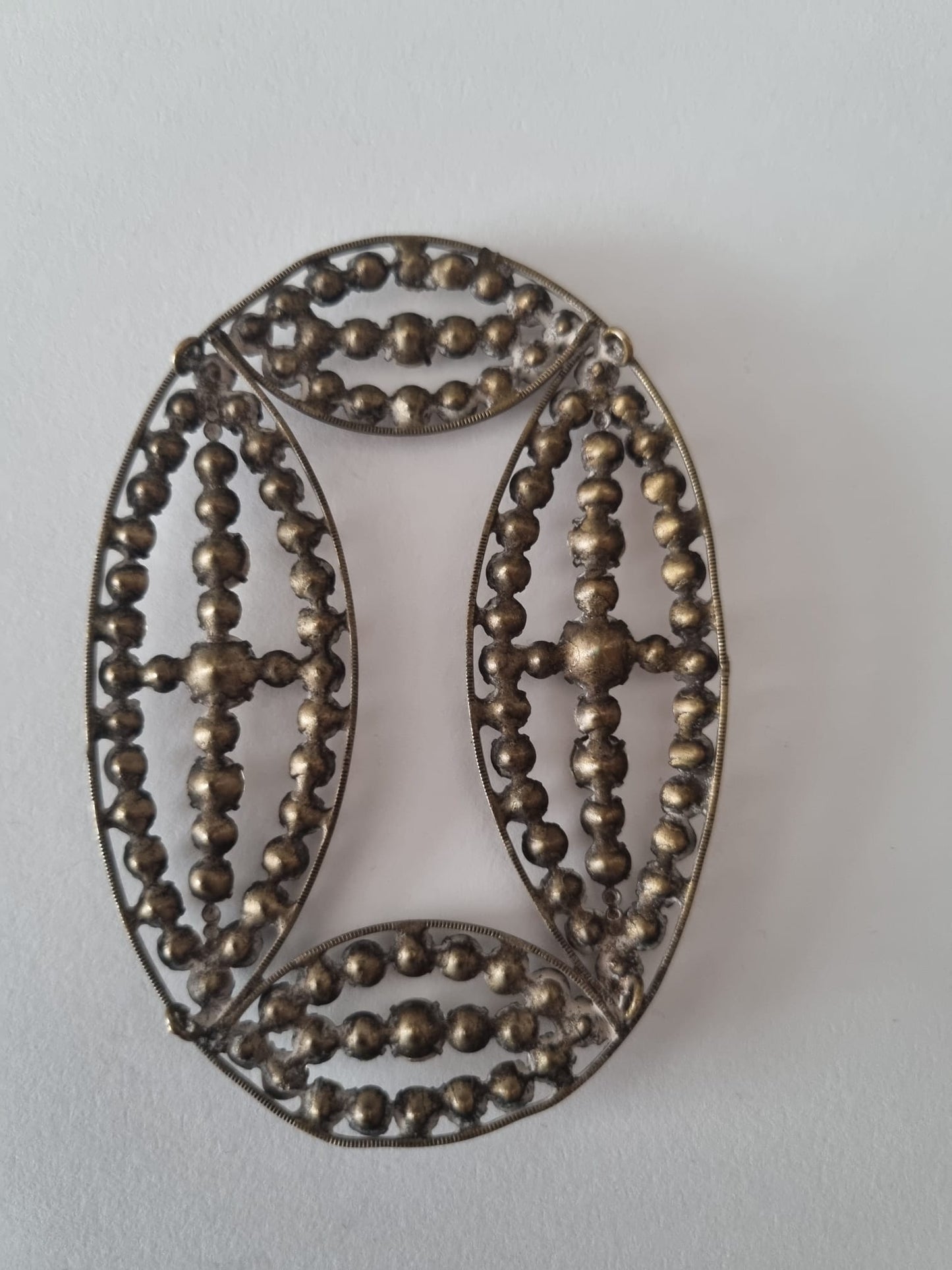 Antique Vintage Extra large paste diamante oval buckle vintage accessory