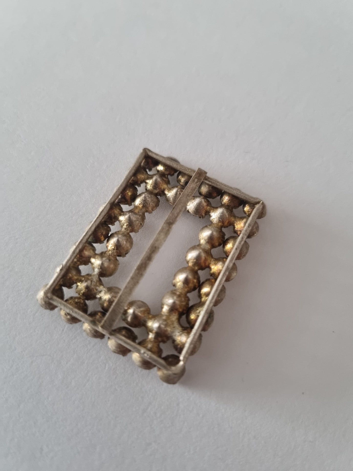 Antique Vintage Square Paste buckle 1940's rhinestone buckle