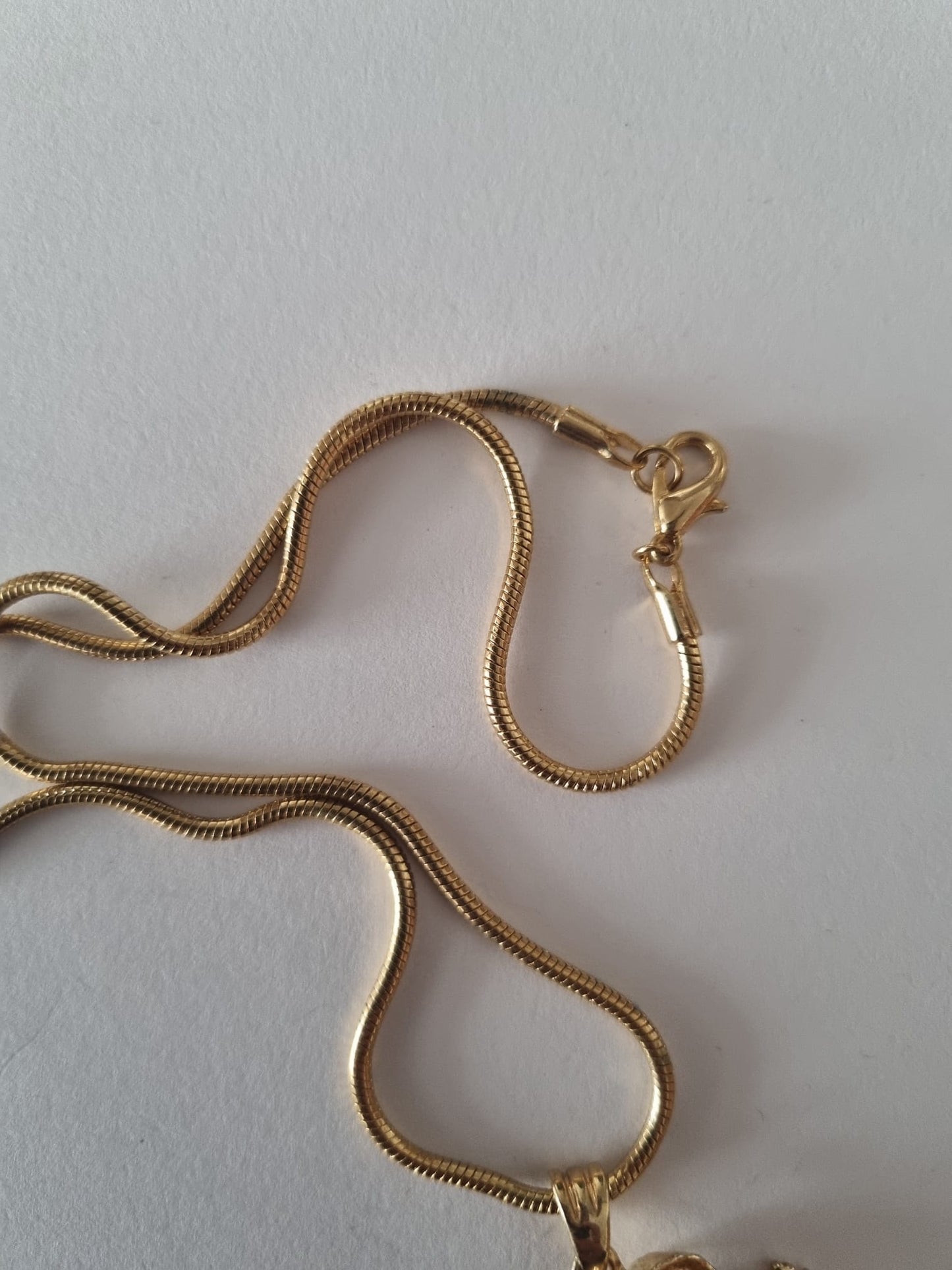 Antique Vintage Preowned 9CT yellow gold Cubic Zirconia ragdoll pendant necklace with original chain