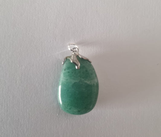 Antique Vintage Green bustone jade pendant, sparkly silver 925 top