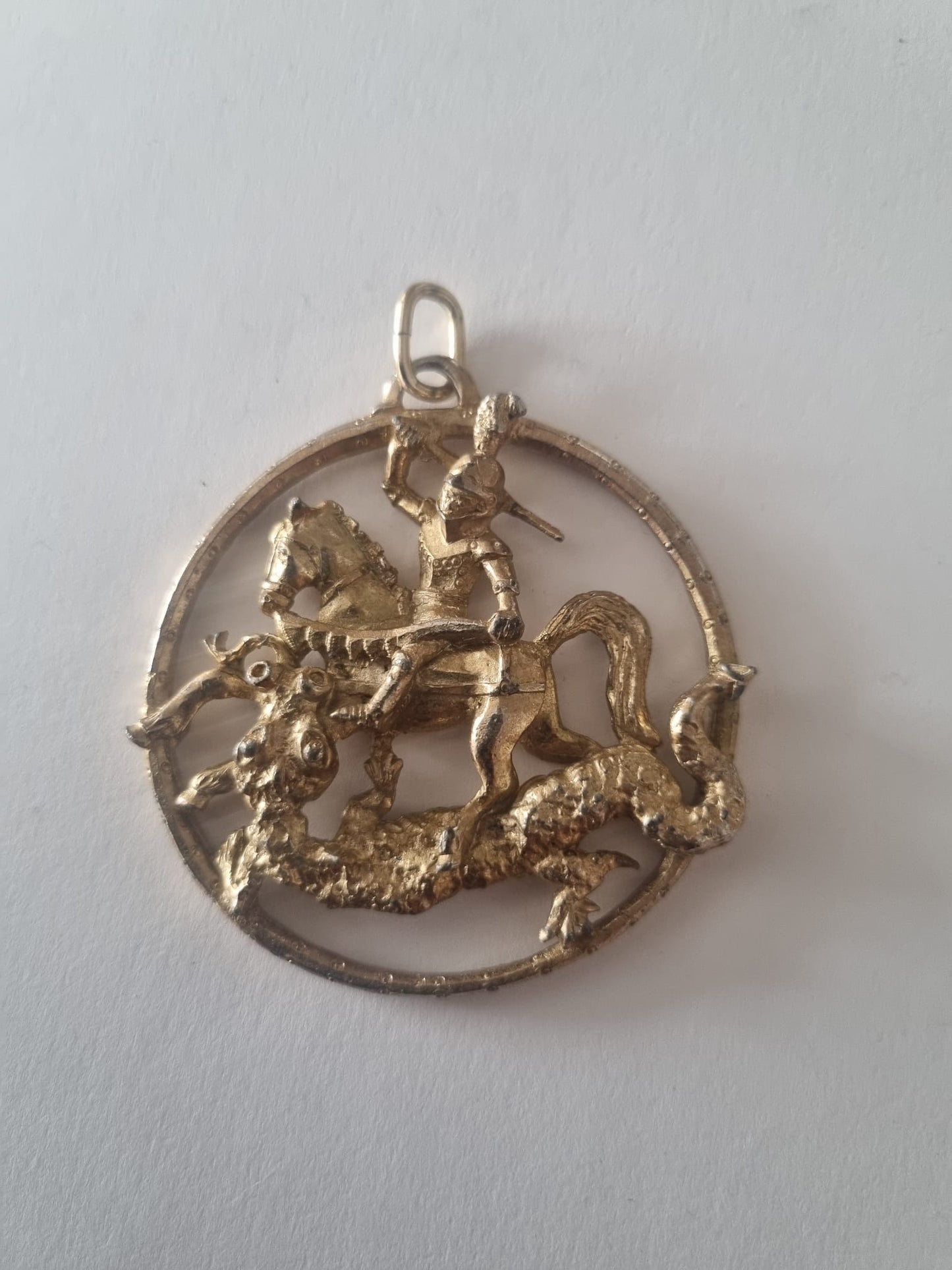 Antique Vintage Giant St George Pendant