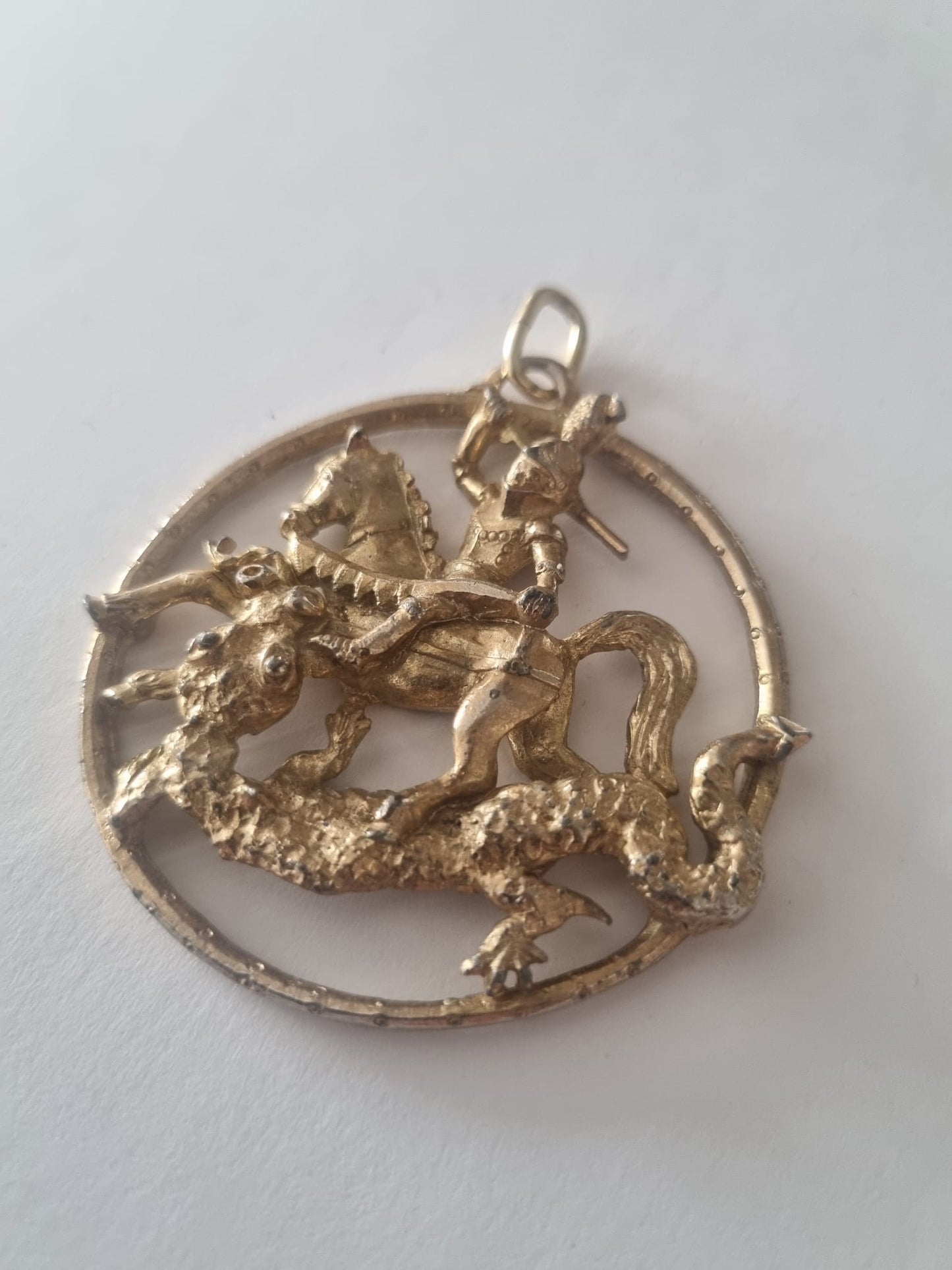 Antique Vintage Giant St George Pendant