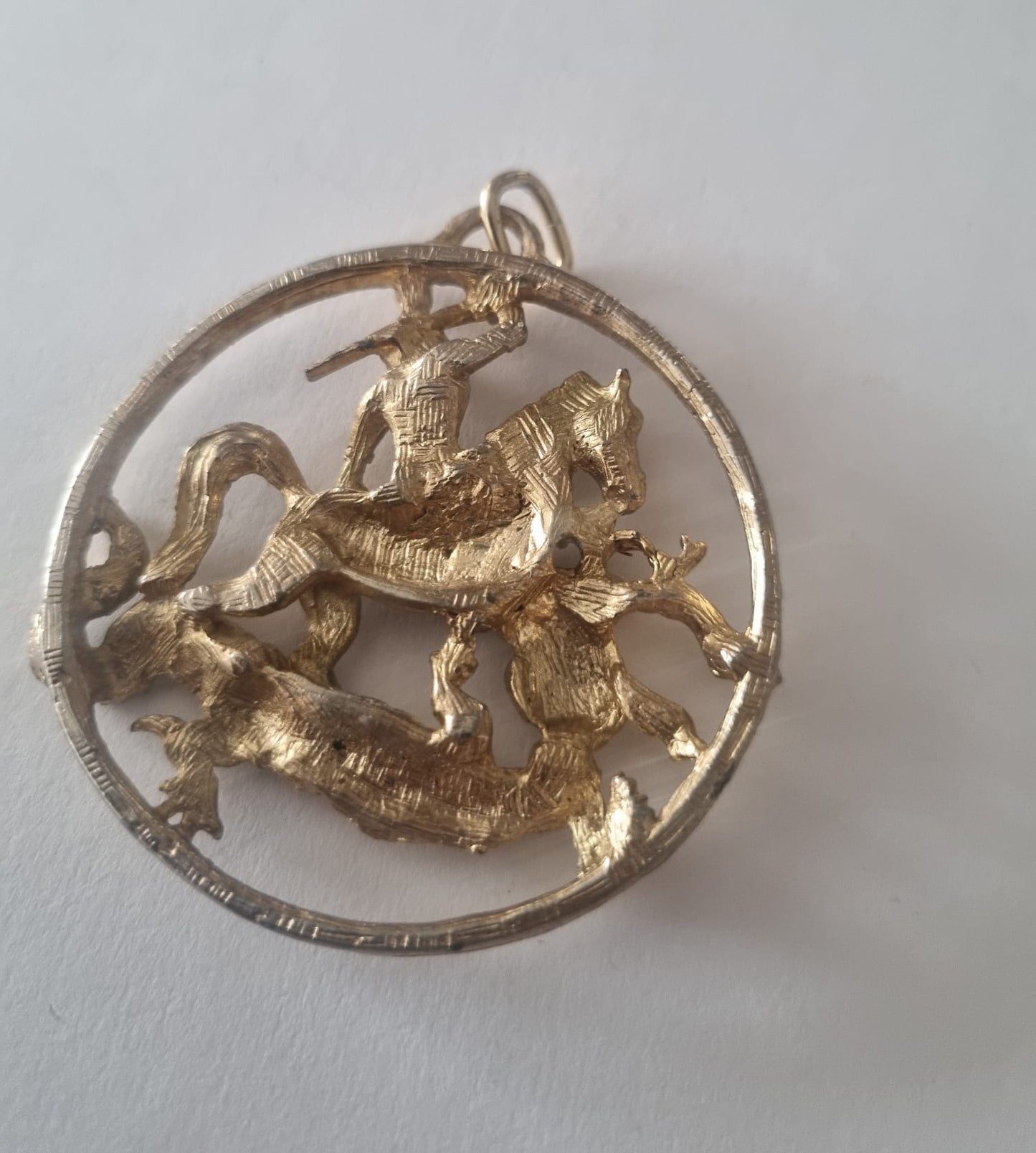 Antique Vintage Giant St George Pendant