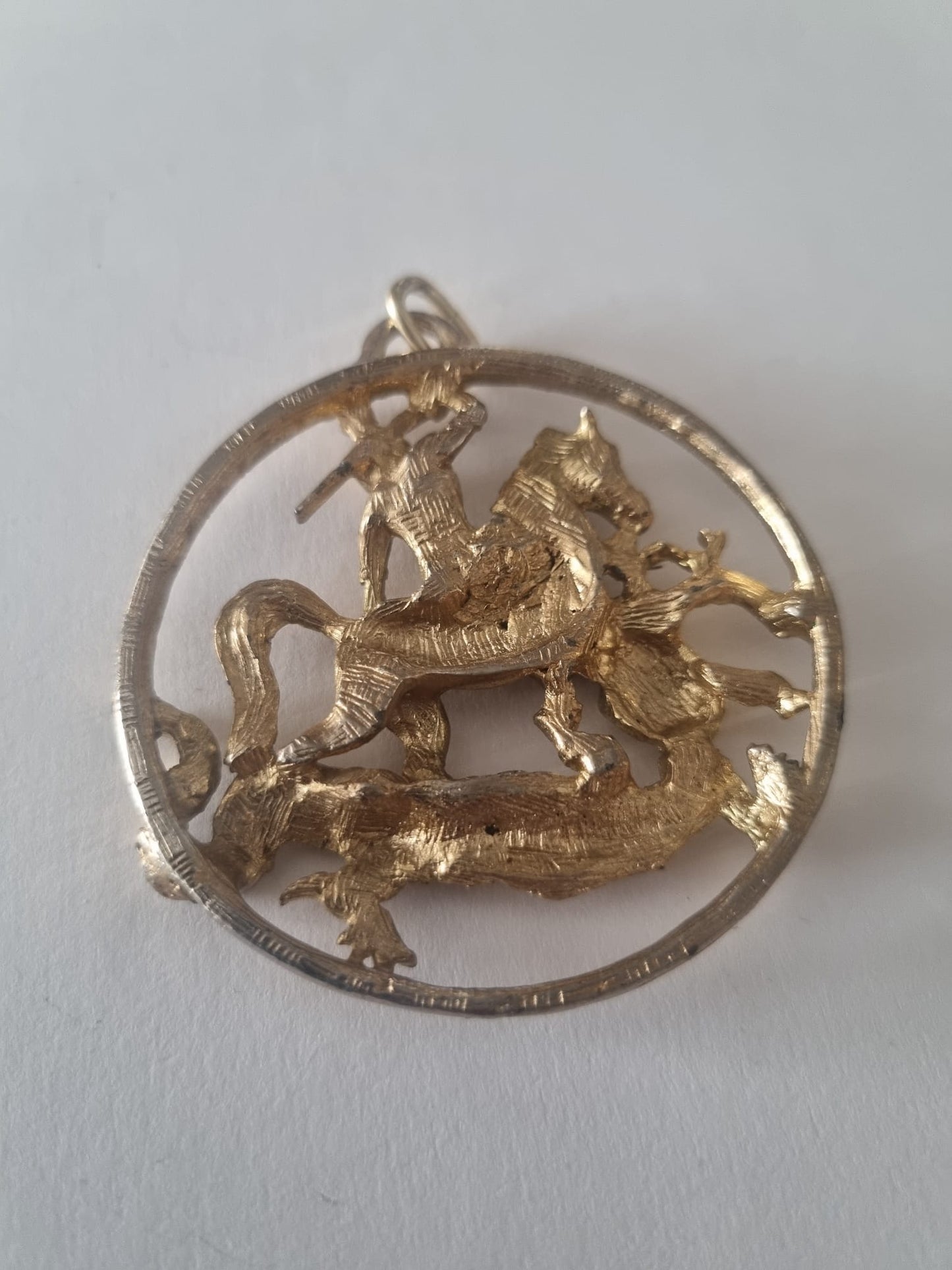 Antique Vintage Giant St George Pendant