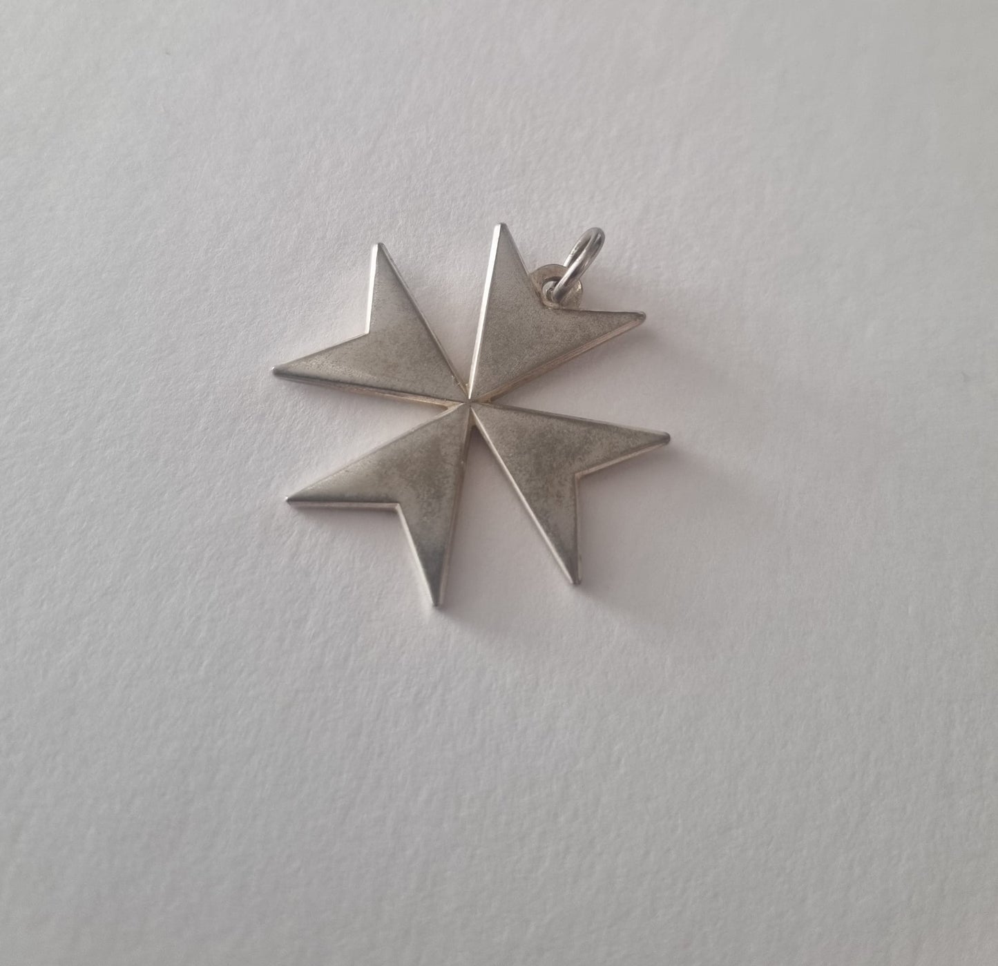 Antique Vintage Silver Maltese Cross Pendant charm. Delicate and lightweight