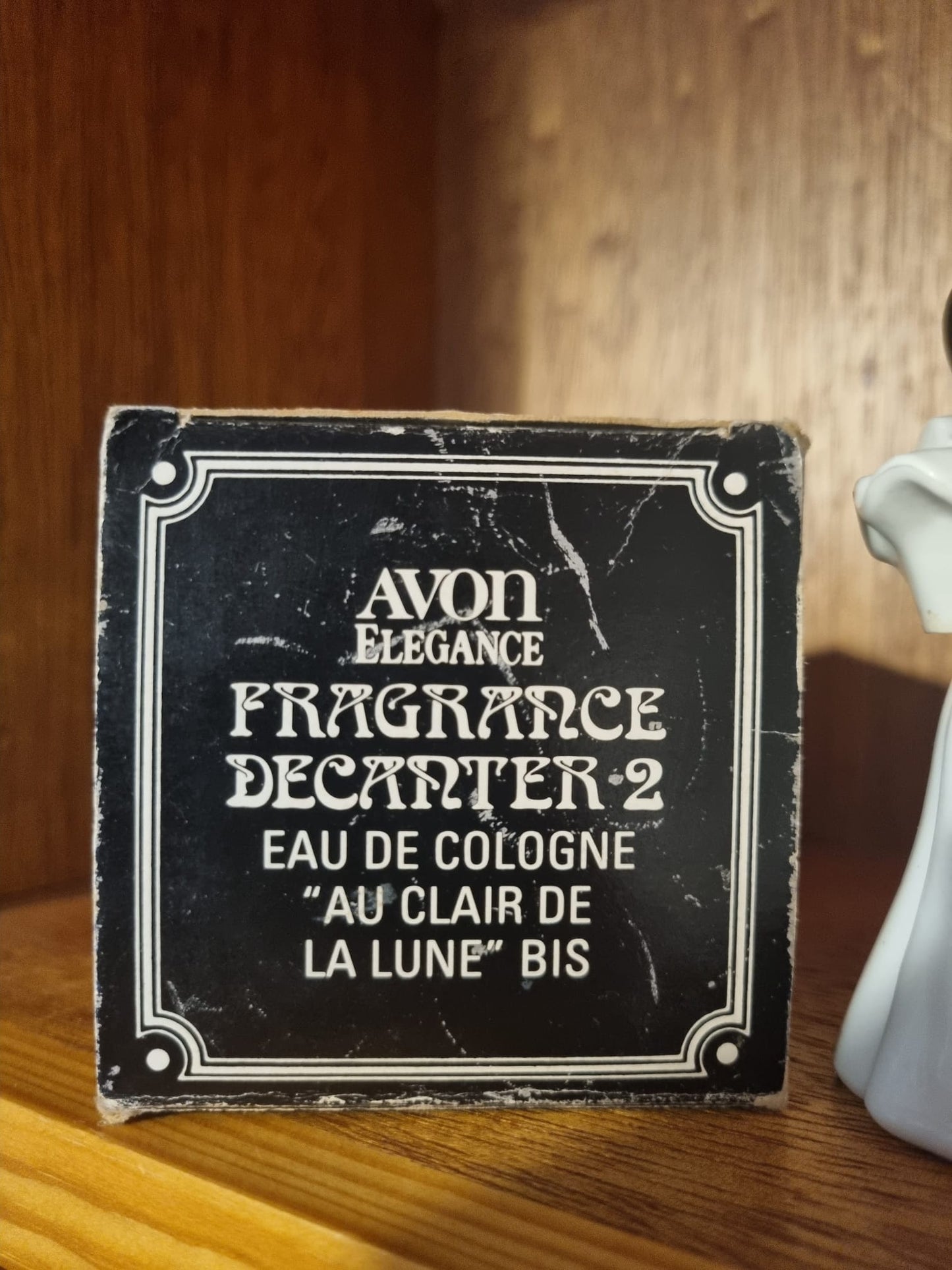 Vintage Avon Elegance Fragrance Decanter 2 Perfume. Eau De Cologne "Au Clair De La Lune" Bis. 50ml.  In Box. Empty.