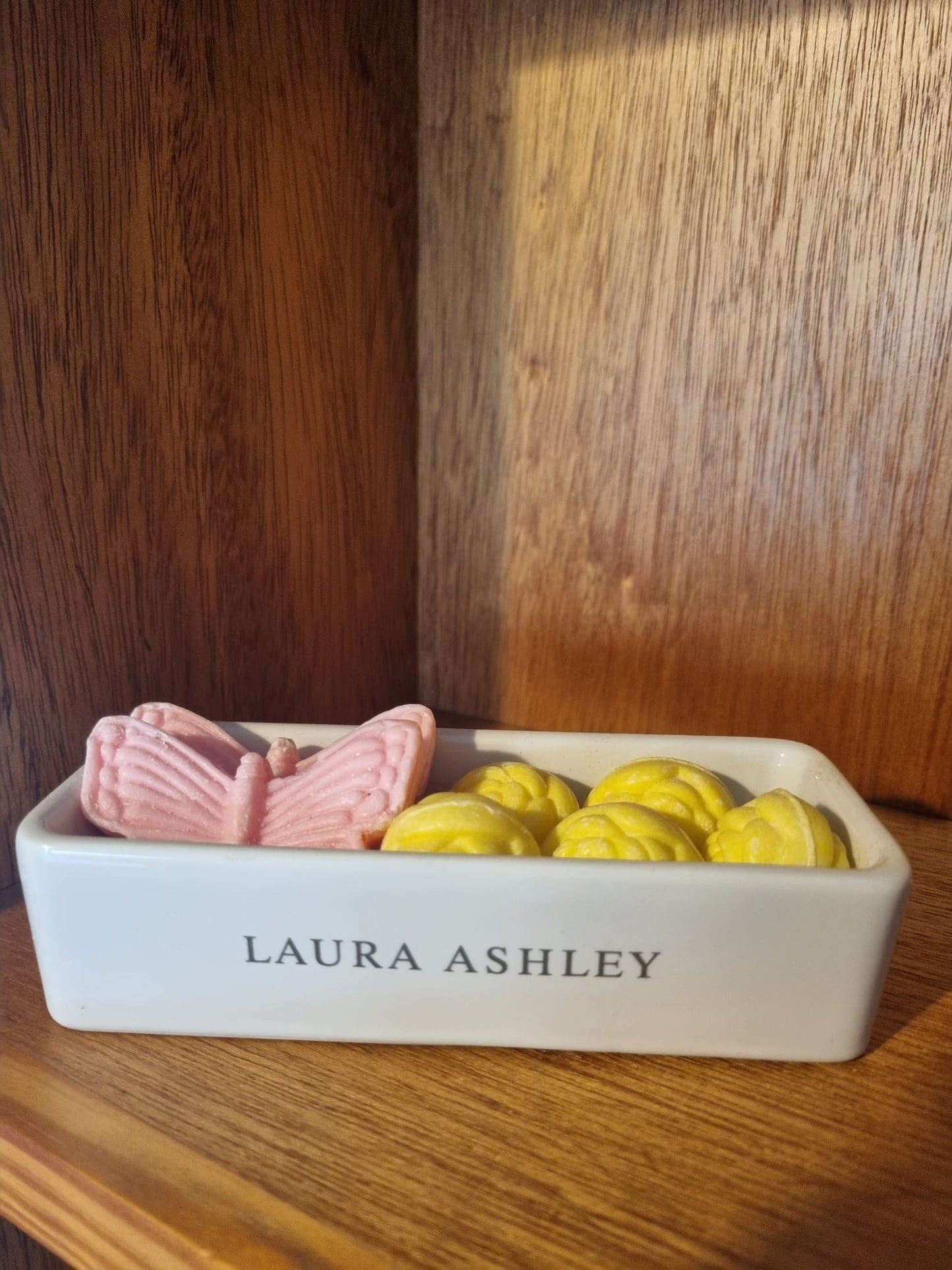 Vintage Laura Ashley Soaps Job Lot. 7x Soaps. Butterflies and Flowers, Pink and Yellow