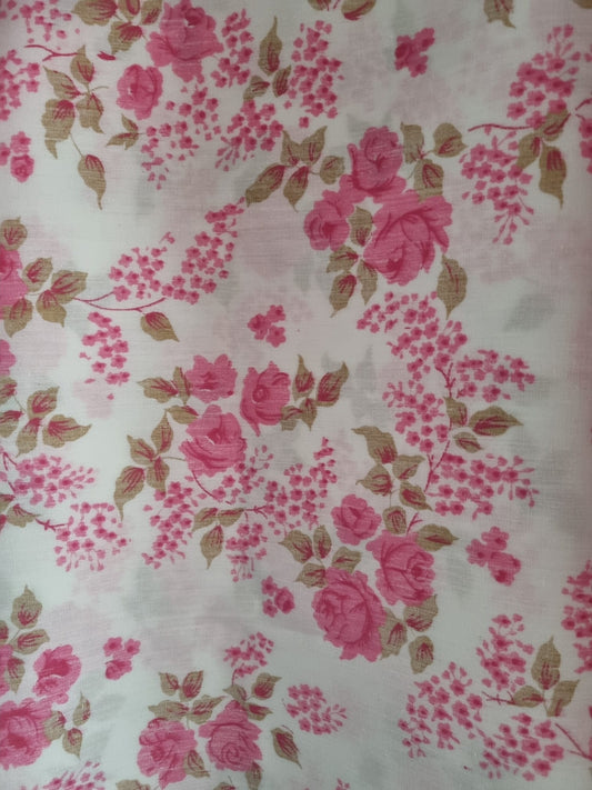 Vintage Brentford Nylons Pink and White Thick Flat Bedsheet