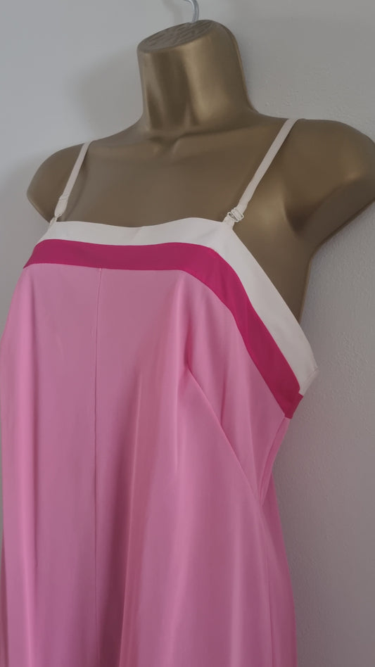 Vintage 1920s Pink and White Striped Playsuit with Straps