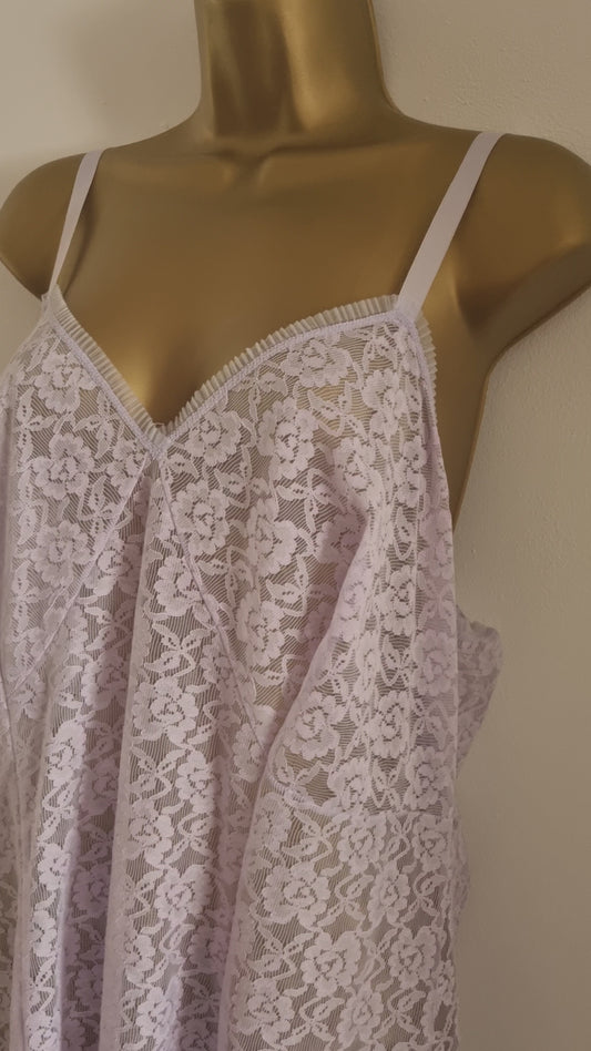 Lingerie Lilac Purple Vintage St. Michael Lace Slip Dress and Bloomers