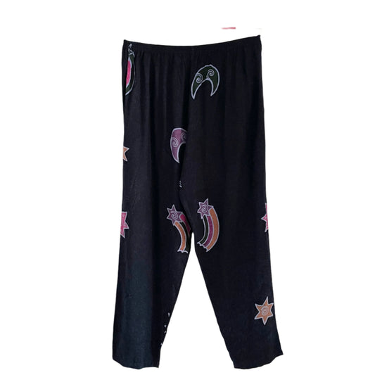 90s Origin Moon and Stars Navy Elasticated Waist Trousers