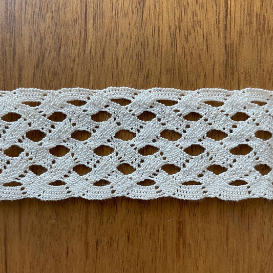 Vintage Antique Cream Crochet Cable Lace Trim Edging 3.8 Metres Craft Supplies