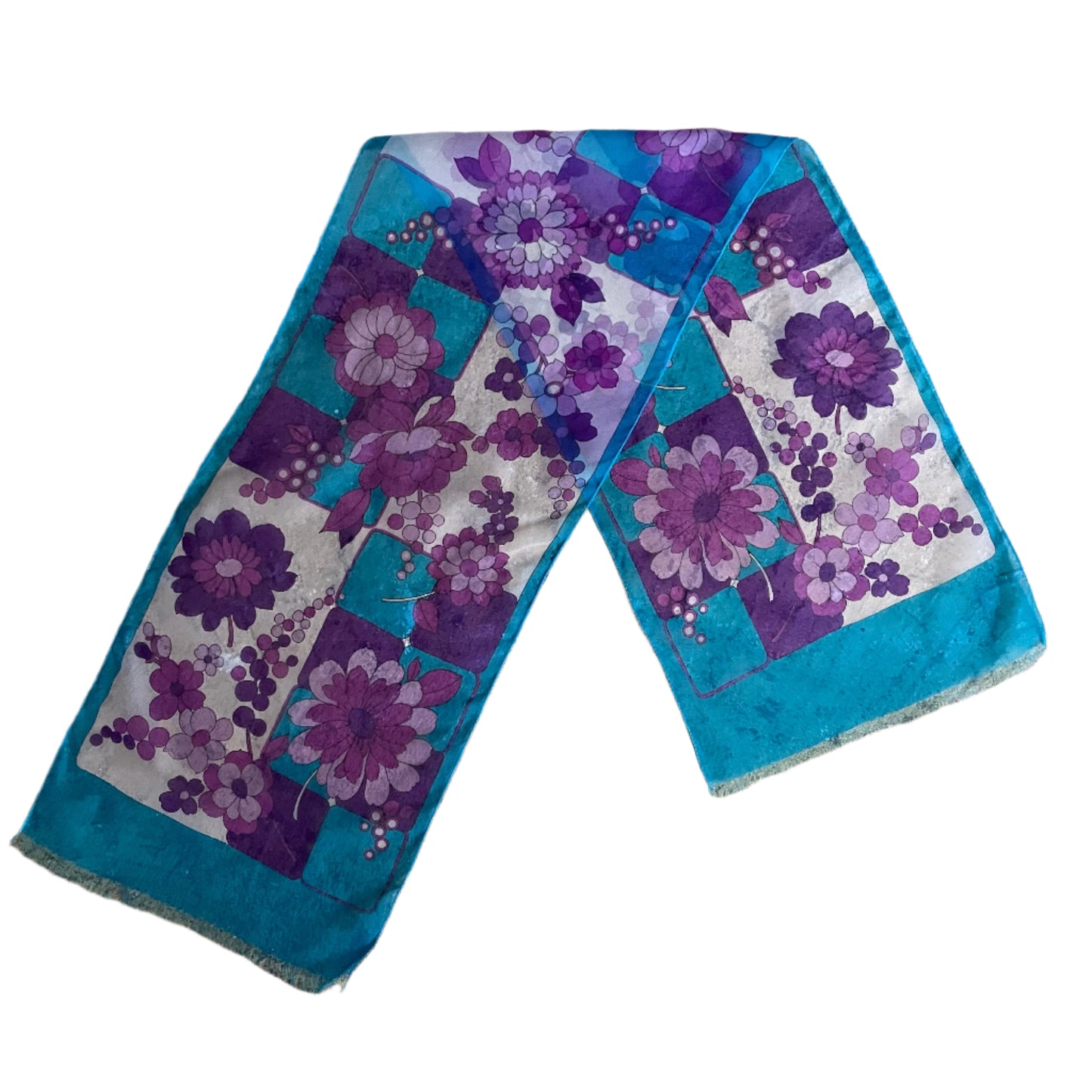 1960s Floral. The Flower Power One. Vintage Scarf | Vintage Accessories | Handmade Unique Design