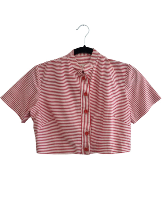 Henley Jr Frocks Crop Candy Stripe Vintage Top (UK6-10)