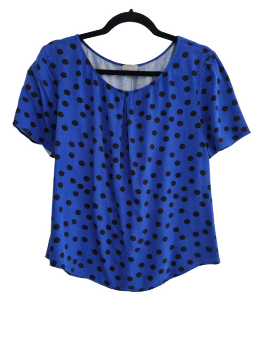 Preloved Blue Polka Dot T-Shirt (UK12)